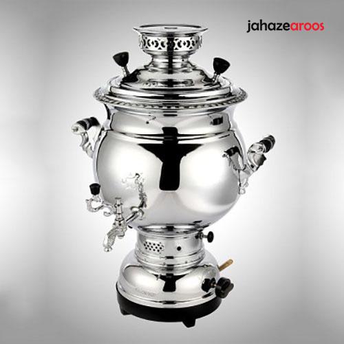 5 سماور 12 لیتری ساده ونوش مدل روسی لبه دار با ترموکوپل