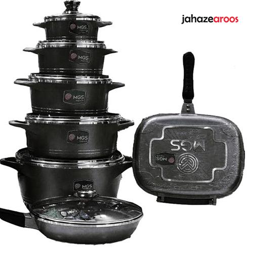 q سرویس قابلمه چدن گرانیت17 پارچه کف رینگی mgs