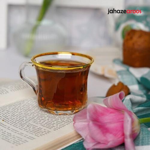 10 فنجان لب طلایی بلوری بلینک مکس مدل لانتانا